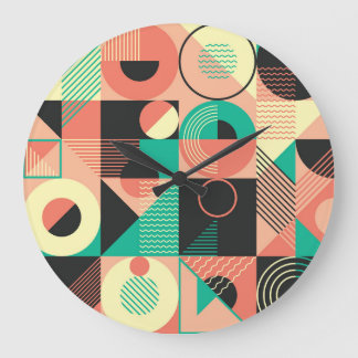 Retro geometrisch patroonontwerp grote klok