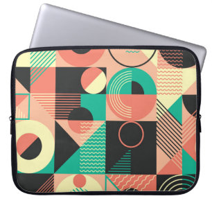 Retro geometrisch patroonontwerp laptop sleeve
