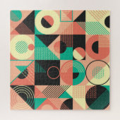 Retro geometrisch patroonontwerp legpuzzel (Horizontaal)