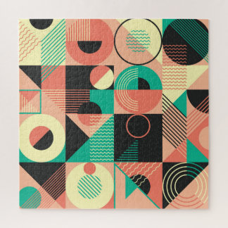 Retro geometrisch patroonontwerp legpuzzel