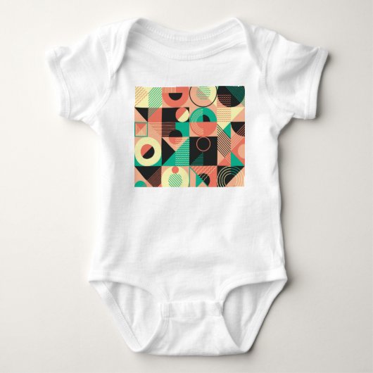 Retro geometrisch patroonontwerp romper (Voorkant)
