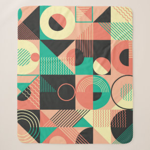 Retro geometrisch patroonontwerp sherpa deken
