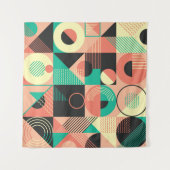 Retro geometrisch patroonontwerp wandkleed (Voorkant (horizontaal))