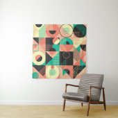 Retro geometrisch patroonontwerp wandkleed (In situ)