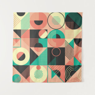 Retro geometrisch patroonontwerp wandkleed