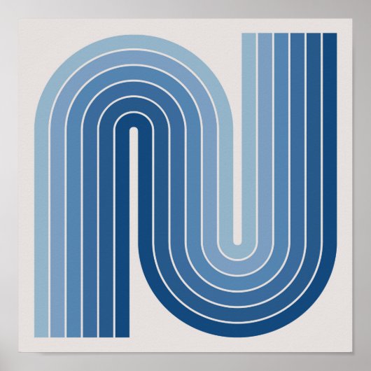 Retro geometrisch poster met dubbele boog ontwerp (Voorkant)