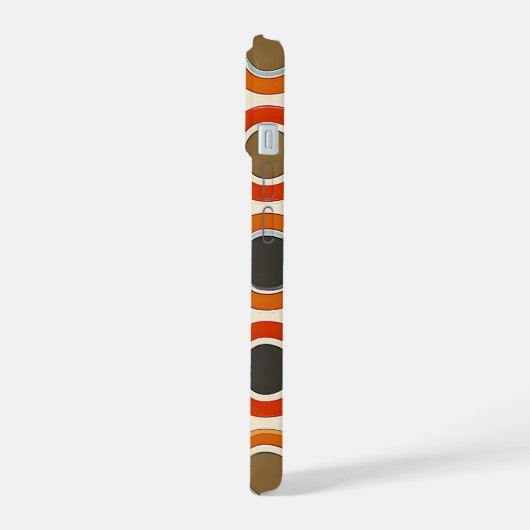 retro geometrisch raster iPhone 15 case (Linkerkant)