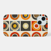 retro geometrisch raster iPhone 15 case (Achterkant horizontaal)