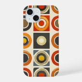 retro geometrisch raster iPhone 15 case (Achterkant)