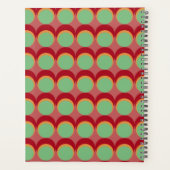 Retro Geometrisch Rood Groen Stippen Homeschool Planner (Achterkant)