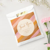 Retro Geometrisch Roze Roest Bruiloftsdankjeshoudi Bedankzakje (Gezegeld)