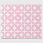 Retro geometrisch roze wit midden eeuw patroon cadeaupapier (Vlak)