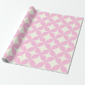 Retro geometrisch roze wit midden eeuw patroon cadeaupapier (Uitgerold)