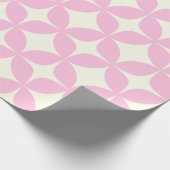 Retro geometrisch roze wit midden eeuw patroon cadeaupapier (Hoek)