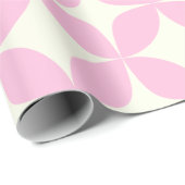 Retro geometrisch roze wit midden eeuw patroon cadeaupapier (Rol Hoek)