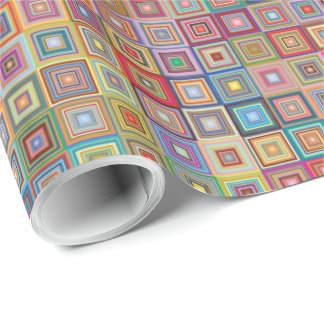 Retro Geometrisch Tegelpatroon Cadeaupapier