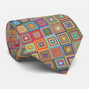 Retro geometrisch tegelpatroon stropdas