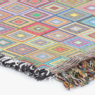 Retro geometrisch tegelpatroon vierkant deken