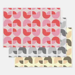 Retro geometrisch tulp cadeaupapier