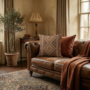 Retro geometrisch uniek oosters patroon elegant kussen