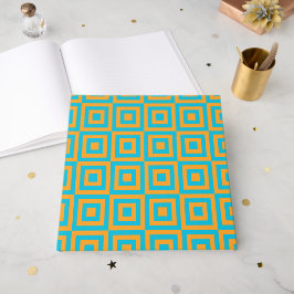Retro geometrisch vierkant patroon – Krachtig oran Gastenboek