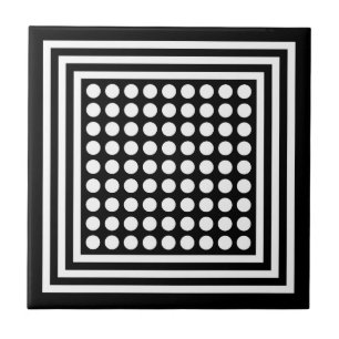 Retro geometrisch vierkant & puntpatroon tegeltje