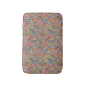 Retro geometrisch vierkant tegelpatroon badmat (Voorkant Verticaal)