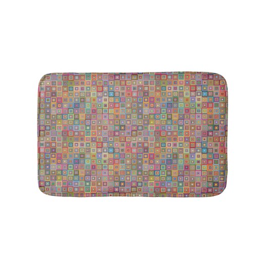 Retro geometrisch vierkant tegelpatroon badmat (Voorkant)