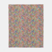 Retro geometrisch vierkant tegelpatroon fleece deken (Voorkant)