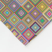 Retro geometrisch vierkant tegelpatroon fleece deken (Hoek)