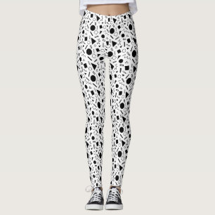 Retro geometrisch vormenpatroon leggings
