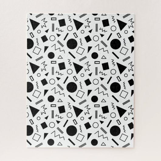 Retro geometrisch vormenpatroon legpuzzel (Verticaal)