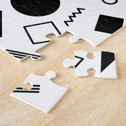 Retro geometrisch vormenpatroon legpuzzel (Zijkant)