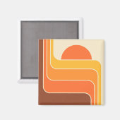 Retro geometrisch zonontwerp magneet (Voorkant / Achterkant)