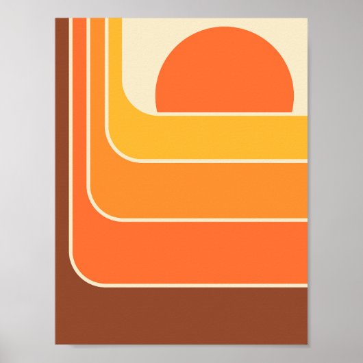 Retro geometrisch zonontwerp poster (Voorkant)