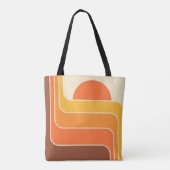 Retro geometrisch zonontwerp tote bag (Achterkant)