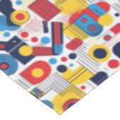 Retro Geometrische Abstract Pat#10 Navy Red ID1067 Tafelkleed (Gekanteld)