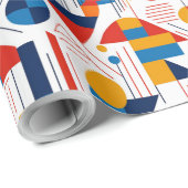 Retro Geometrische Abstract Pat#11 Navy Gold ID106 Cadeaupapier (Rol Hoek)