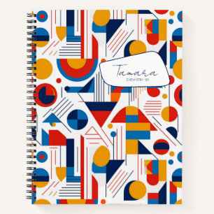 Retro Geometrische Abstract Pat#11 Navy Gold ID106 Notitieboek