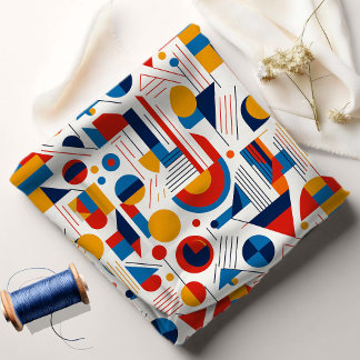 Retro Geometrische Abstract Pat#11 Navy Gold ID106 Stof