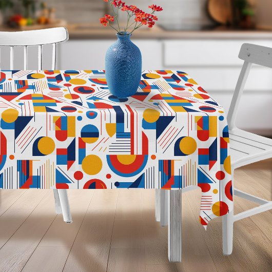 Retro Geometrische Abstract Pat#11 Navy Gold ID106 Tafelkleed