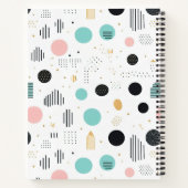 Retro Geometrische Abstract Pat#1 Blauwgroen Roze  Notitieboek (Achterkant)