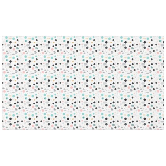 Retro Geometrische Abstract Pat#1 Blauwgroen Roze Tafelkleed (Voorkant (Horizontaal))