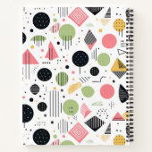 Retro Geometrische Abstract Pat#2 Sage Roze ID1067 Notitieboek (Achterkant)