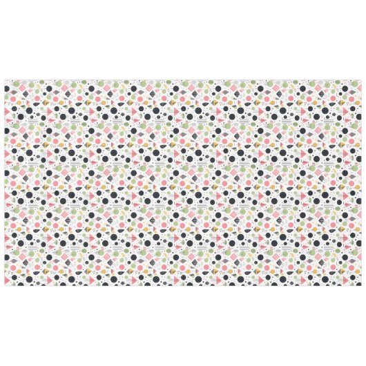 Retro Geometrische Abstract Pat#2 Sage Roze ID1067 Tafelkleed (Voorkant (Horizontaal))