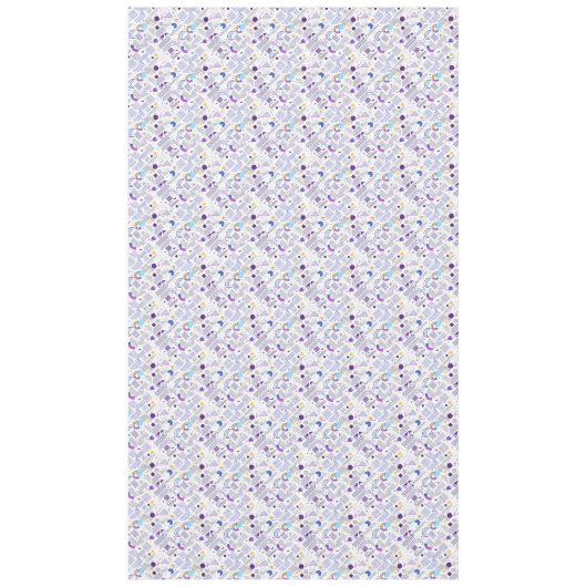 Retro Geometrische Abstract Pat#4 Paarse Blauw ID1 Tafelkleed (Voorkant)