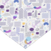 Retro Geometrische Abstract Pat#4 Paarse Blauw ID1 Tafelkleed (Gekanteld)