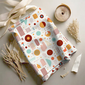 Retro Geometrische Abstract Pat#5 Brick Gold ID106 Stof