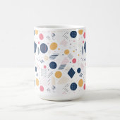 Retro Geometrische Abstract Pat#6 Navy Roos ID1067 Koffiemok (Center)