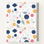 Retro Geometrische Abstract Pat#6 Navy Roos ID1067 Notitieboek (Achterkant)